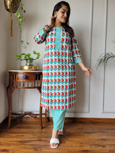 New Exclusive Hand  block printed Stitched Cotton  Kurtis with Pant